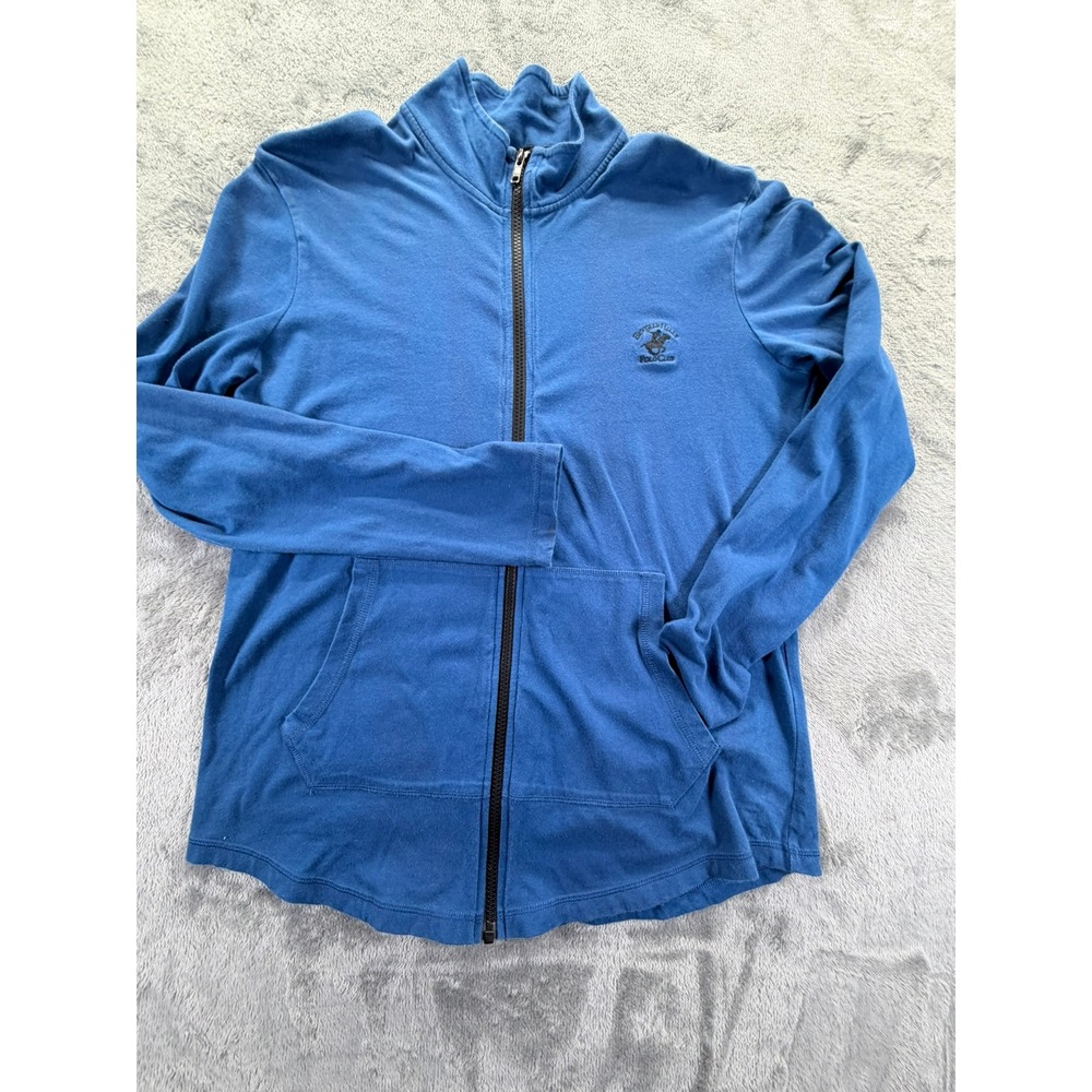 Beverly Hills Polo Club Men's Blue Full Zip Mock Neck Jacket Size L